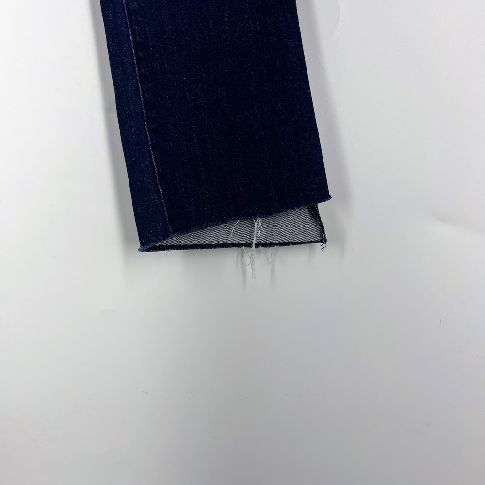 Mother Lil Insider Crop Step Fray Jeans Off Limits Dark Wash Size 27 High Rise - Picture 4 of 15